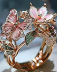 Nature Bright Butterfly Zirconia Ring