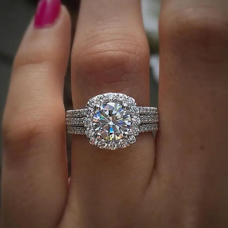 Bright Layered Silver Ring