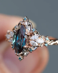 Blue Crystalline Exotic Ring