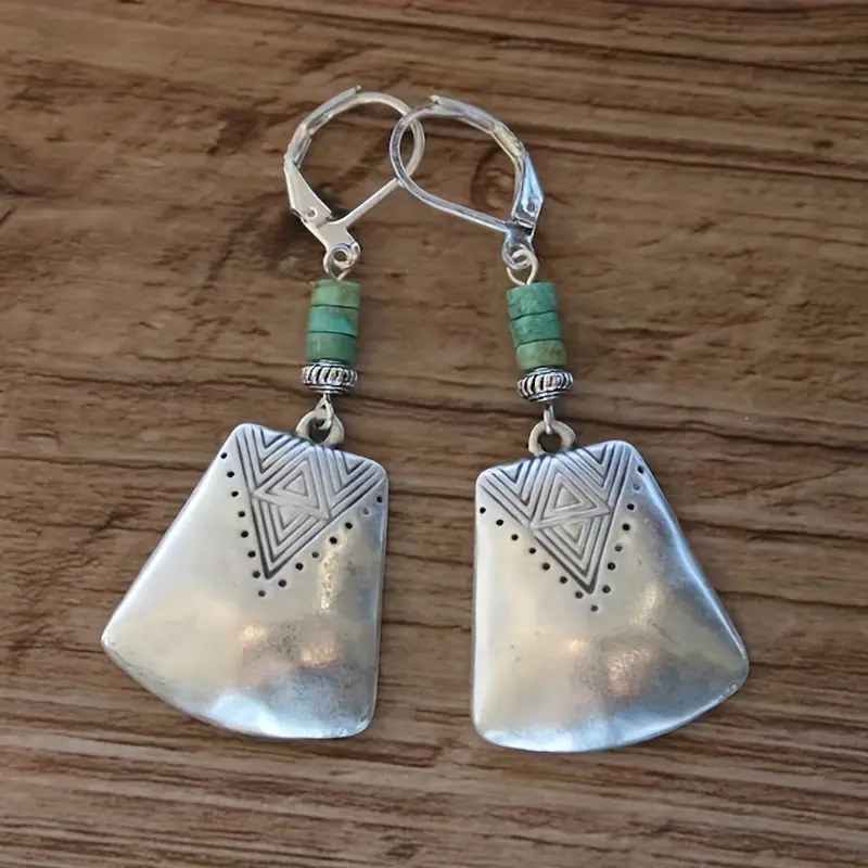 Silver Plated &amp; Turquoise Stone Earrings