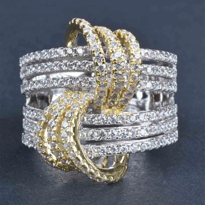 Gold &amp; Silver Bright Braided Ring