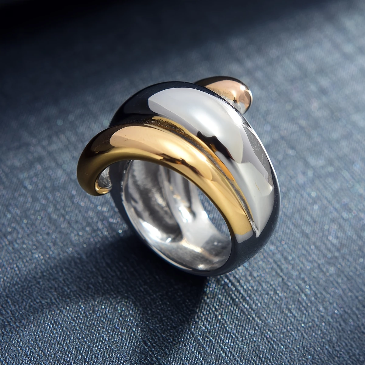 Spiral Silver &amp; Gold Ring