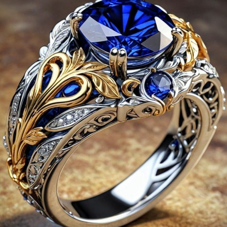 Sapphire Gold &amp; Silver Ring