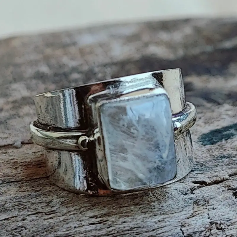 Glass &amp; Silver Ring
