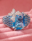 Blue Bright Butterfly Ring