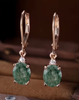 Moss Agate Rounded Earrings