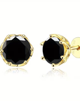 Moss Agate Rounded Stud Earrings