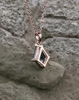 Moss Agate Geometric Drop Necklace