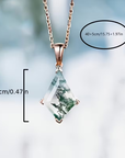 Moss Agate Geometric Drop Necklace