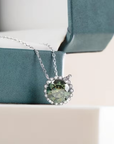 Moss Agate Geometric Round Necklace