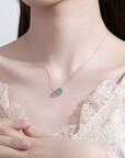 Moss Agate Geometric Round Necklace