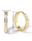Golden Inlaid Zirconia Hoop Earrings