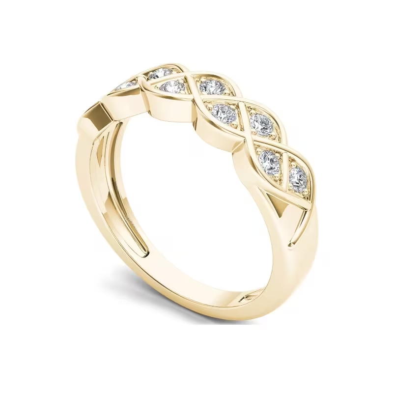 Golden Zirconia Promise Ring