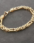 Wide Byzantine Chain Gold Bracelet