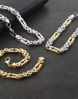 Wide Byzantine Chain Gold Bracelet