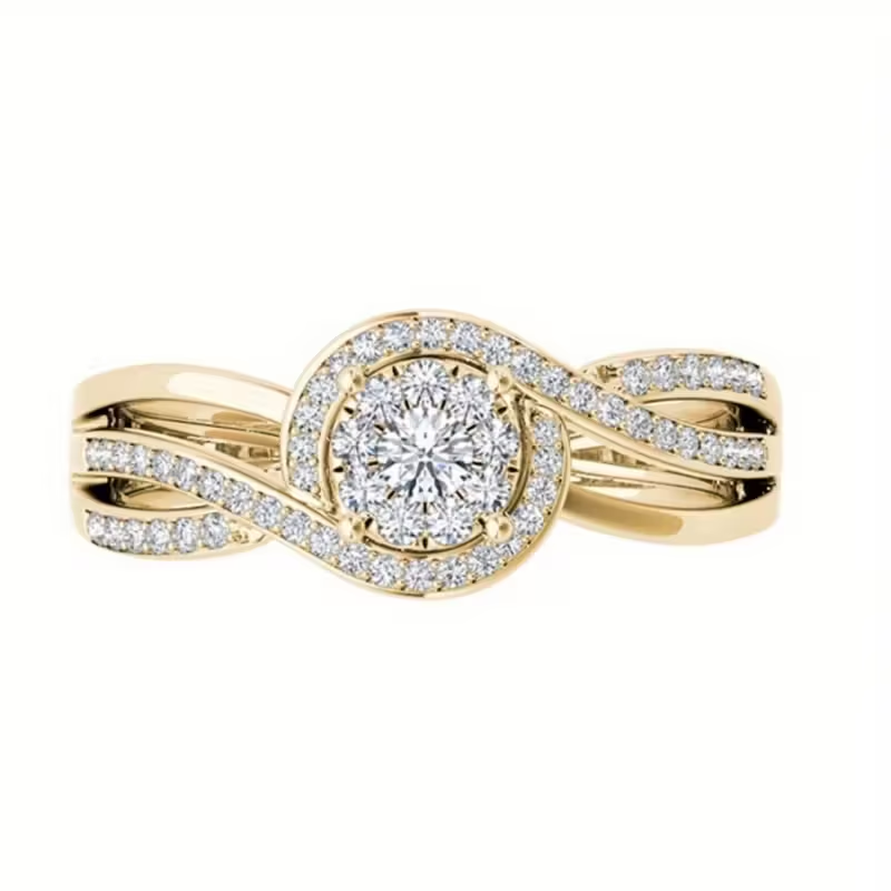 Elegant Engagement Promise Gold Ring