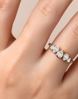 Luxury Golden Crystal Teardrop Ring