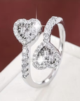 Adjustable Heart Shape Bright Gold Ring