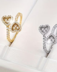 Adjustable Heart Shape Bright Gold Ring