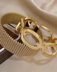 Gold Elegant Mesh Bracelet Set