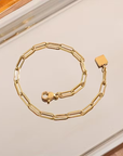 Adjustable Paperclip Gold Bracelet