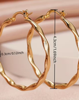Boho Gold Twisted Hoop Earrings