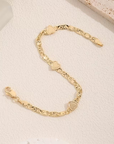 Gold Heart Cuban Chain Bracelet