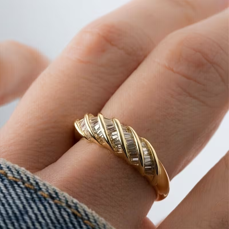 Crystal Minimalist Gold Ring
