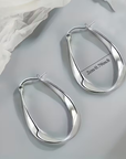 Retro Twisted Hoop Silver Earrings