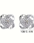 Twisted Orbit Silver Earrings