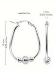 Silver Beads Hoop Earrings