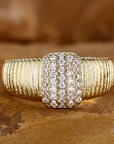 Luxury Wide Zirconia Gold Ring