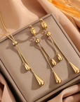 Luxury Gold Drop Dangle Set