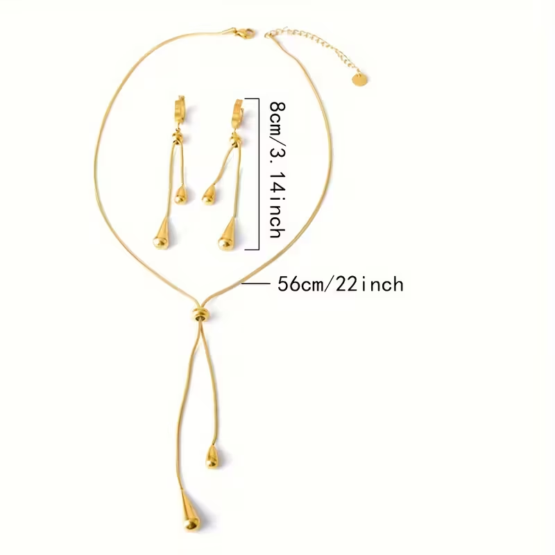 Luxury Gold Drop Dangle Set