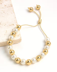 Gold & Pearl Beads Bracelet