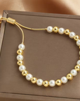 Gold & Pearl Beads Bracelet