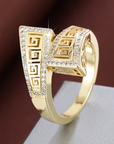 Vintage Tribal Zirconia Gold Ring