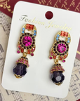 Dangle Retro Blue Crystal Earrings