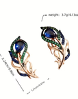 Blue Crystal Flower Elegant Earrings