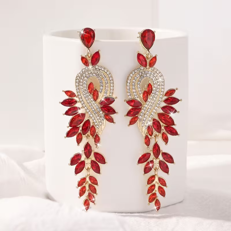 Cocktail Crystal Dangling Earrings