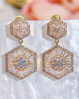 Hexagonal Drop Crystal Earrings