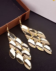 Vintage Boho Golden Leaf Dangle Earrings