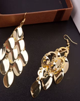 Vintage Boho Golden Leaf Dangle Earrings