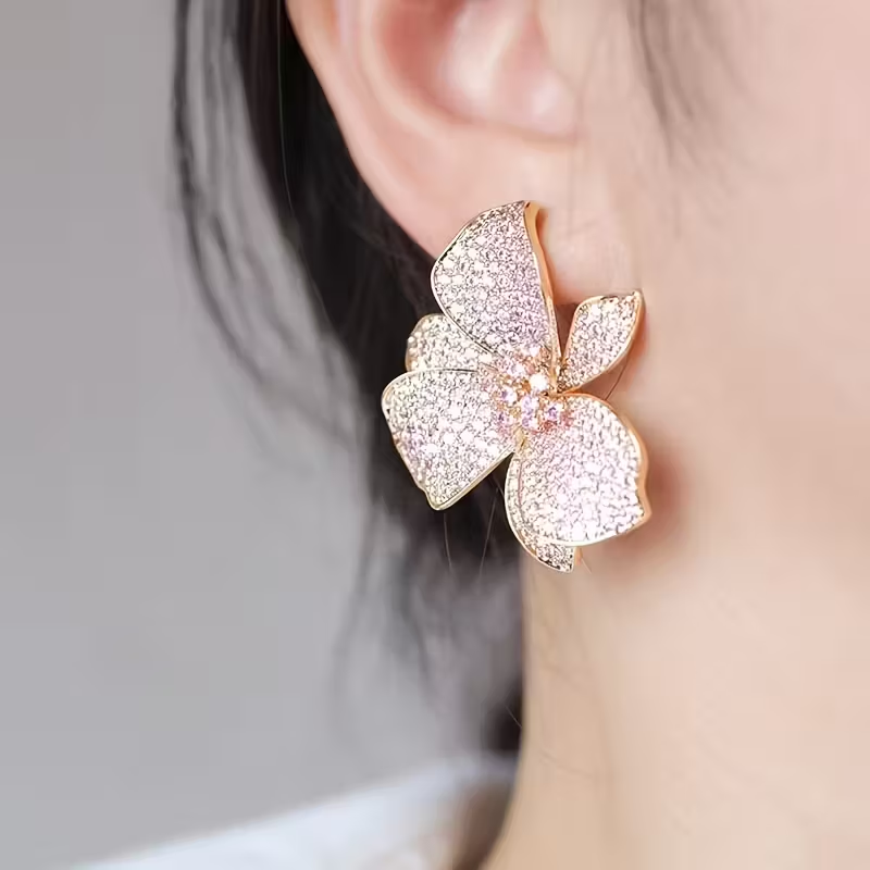 Elegant Flower Stud Earrings
