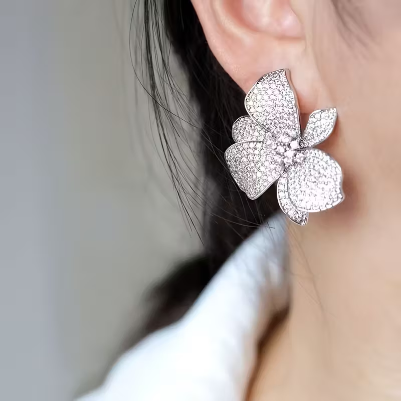 Elegant Flower Stud Earrings