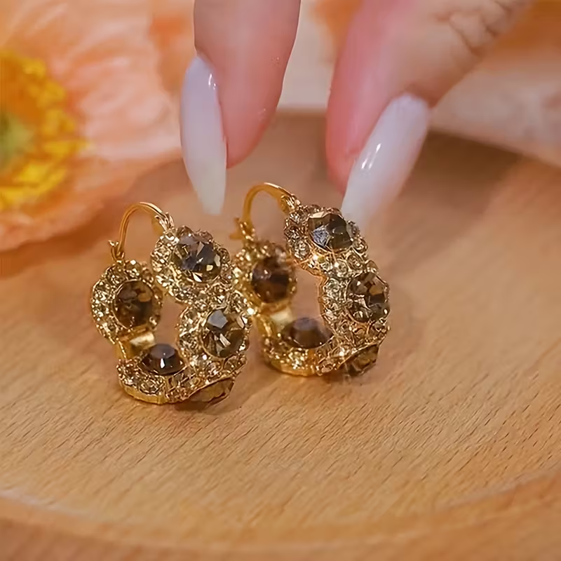 Inlaid Zirconia Sparkling Earrings