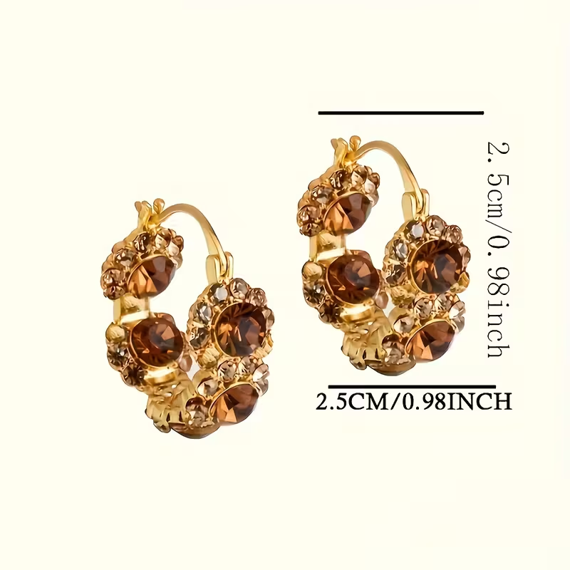 Inlaid Zirconia Sparkling Earrings