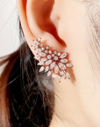 Elegant Zirconia Flower Earrings