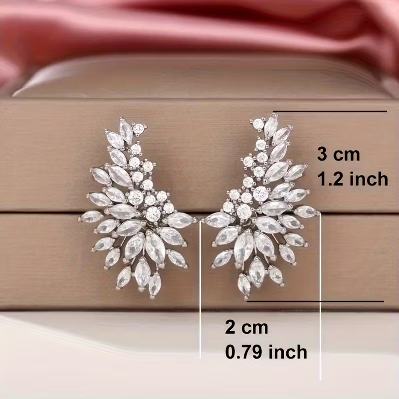 Elegant Zirconia Flower Earrings