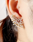 Elegant Zirconia Flower Earrings